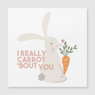 Cute Bunny Carrot Pun - I Really Carrot Bout You