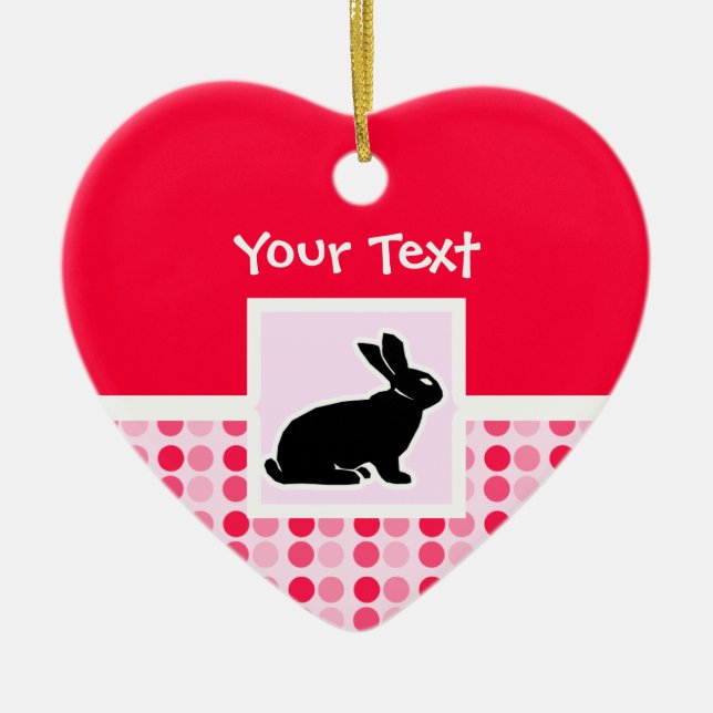 Cute Bunny Ceramic Ornament (Front)