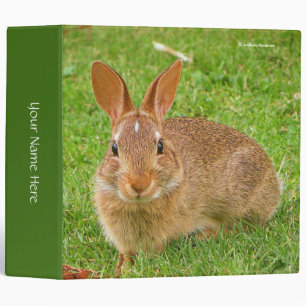 Cute Bunny Chewing Greens on the Golf Fairway Binder