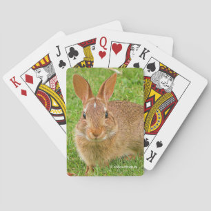 Cute Bunny Chewing Greens on the Golf Fairway Playing Cards