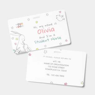 Cute Bunny Child-Friendly Pediatric Medical Staff Badge