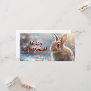 Cute Bunny Christmas Holiday Greetings Card