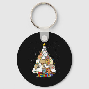 Cute Bunny Christmas Tree 1 Keychain