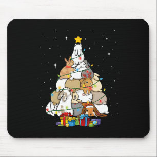 Cute Bunny Christmas Tree 1 Mouse Pad