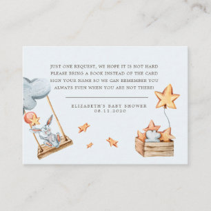 Cute Bunny Clouds Baby Shower Enclosure Card