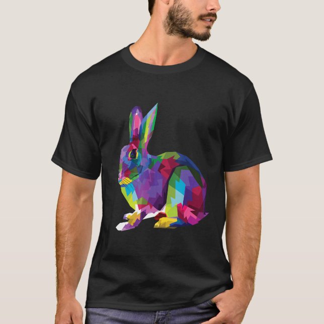 Cute Bunny Colourful Artistic Rabbit Lovers &amp O T-Shirt (Front)