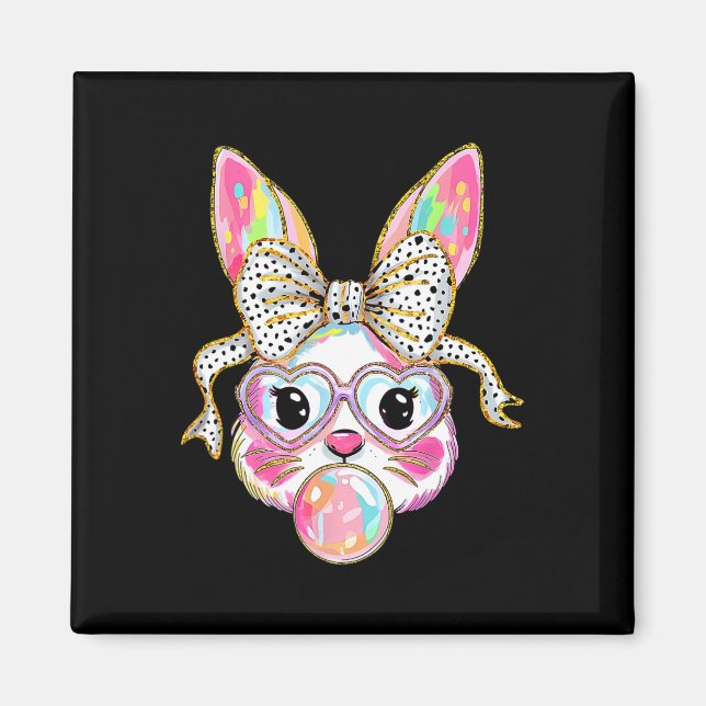 Cute Bunny Coquette Bow Easter Day Rabbit Teens Gi Magnet (Front)