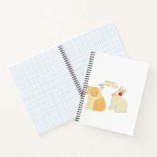 Cute Bunny Couple Love Quote - "Honey I Love You"  Notebook