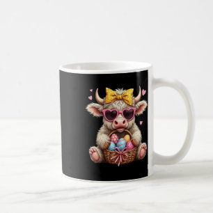 Cute Bunny Cow Retro Farmer Western Easter Day Coffee Mug