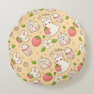 cute bunny design round pillow