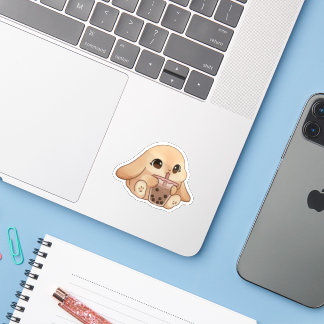 Cute Bunny Drinking Boba Tea Sticker