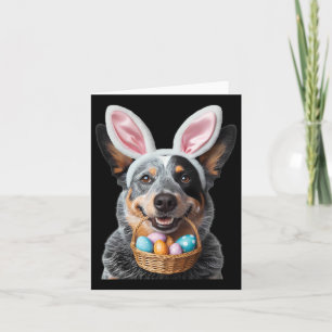 Cute Bunny Ear Australian Cattle Dog Easter Eggs O Card