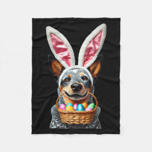 Cute bunny ear australian cattle dog easter eggsCu Fleece Blanket
