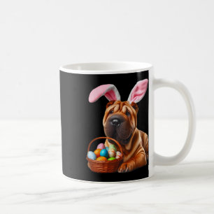 Cute Bunny Ear Chinese Shar-pei Dog Easter Egg Hun Coffee Mug