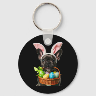 Cute Bunny Ear French Bulldog Dog Easter Eggs Bysk Keychain