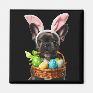 Cute Bunny Ear French Bulldog Dog Easter Eggs Bysk Magnet