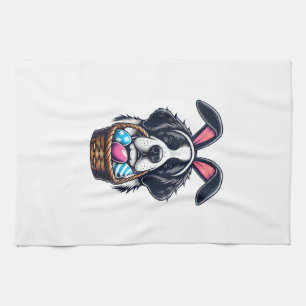 Cute Bunny Ear Saint Bernard Dog Easter Egg Owner  Kitchen Towel