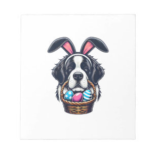 Cute Bunny Ear Saint Bernard Dog Easter Egg Owner  Notepad