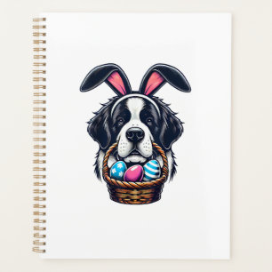 Cute Bunny Ear Saint Bernard Dog Easter Egg Owner  Planner