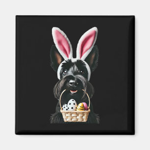 Cute Bunny Ear Scottish Terrier Dog Easter Eggs Ow Magnet