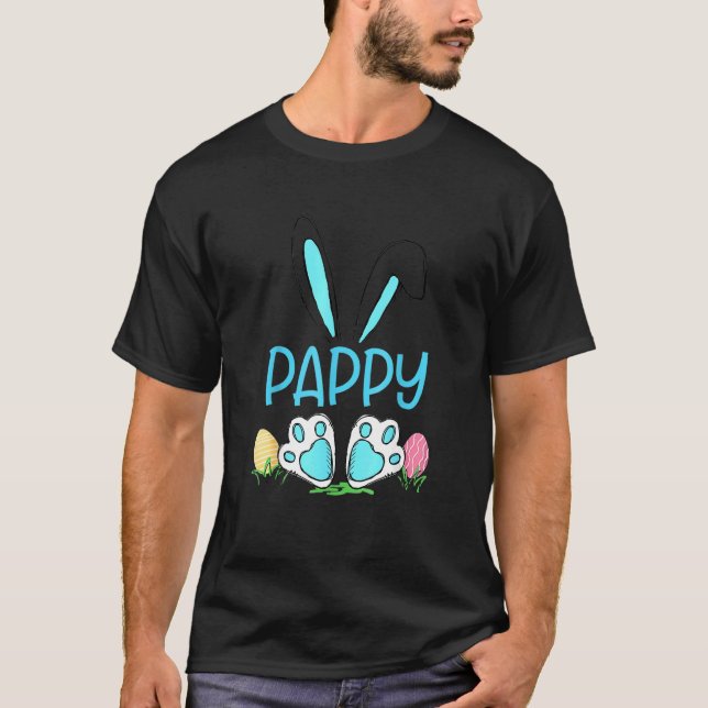 Cute Bunny Ears Easter Pappy Matching Egg Hunter M T-Shirt (Front)