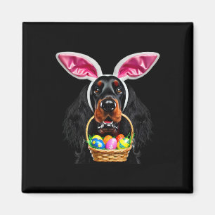 Cute Bunny Ears Gordon Setter Dog Easter Egg Hunt  Magnet