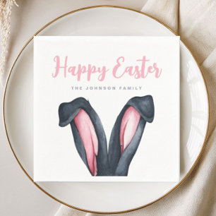 Cute Bunny Ears Happy Easter Napkin