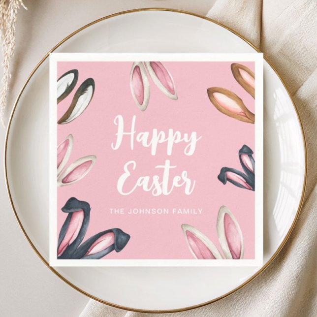 Cute Bunny Ears Happy Easter Napkin (Cute Bunny Ears Happy Easter Napkins)