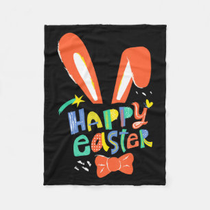 Cute bunny ears happy easter necktie headband east fleece blanket
