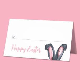 Cute Bunny Ears Happy Easter Place Card