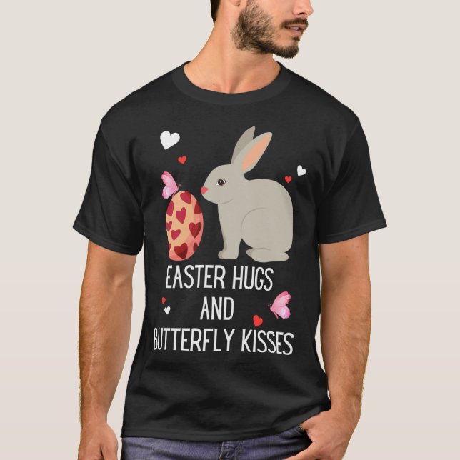Cute Bunny Ears Happy Easter Rabbit Quote Saying W T-Shirt (Front)