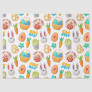 Cute Bunny, Easter Basket and Eggs Decoupage Tissue Paper