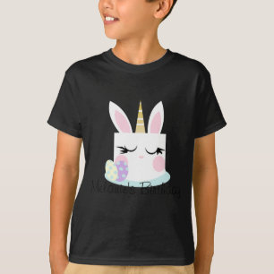 Cute bunny easter birthday cake t shirt