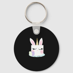 Cute bunny easter birthday cake t shirt keychain