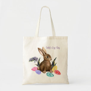 Cute Bunny Easter Egg Bag - editable text