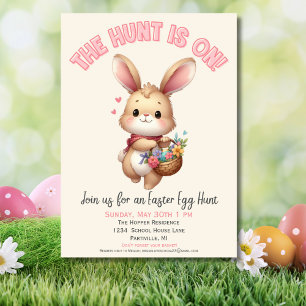 Cute Bunny Easter Egg Hunt Invitation