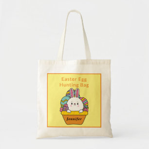 Cute Bunny Easter Egg Hunting Bag Personalize Name