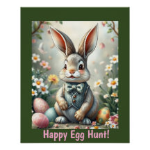 Cute Bunny Easter Glossy Poster