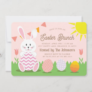 Cute Bunny Easter Holiday Brunch Invitation