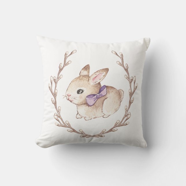 Cute bunny Easter Pillow (Front)