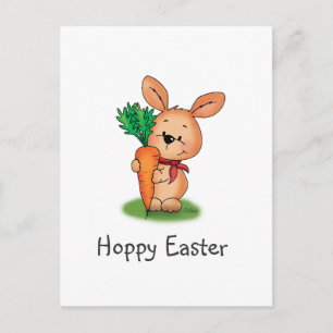 Cute Bunny Easter Postcard Happy Easter