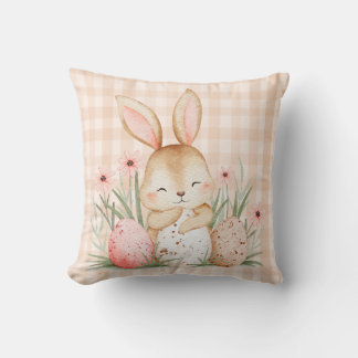 Cute Bunny Easter Throw Pillow