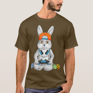 Cute Bunny Egg Funny Boys Girls Kids Gamer Happy E T-Shirt