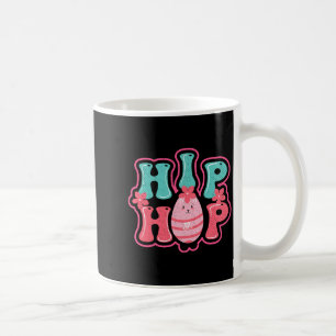Cute bunny egg hunt hip hop happy easter black t coffee mug