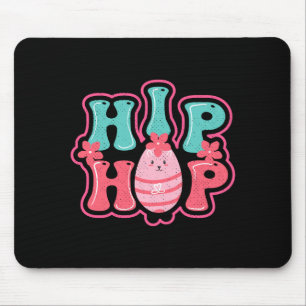 Cute bunny egg hunt hip hop happy easter t shirt mouse pad