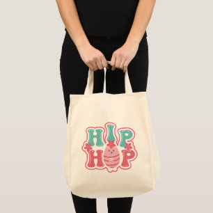 Cute Bunny Egg Hunt Hip Hop Happy Easter Tote Bag