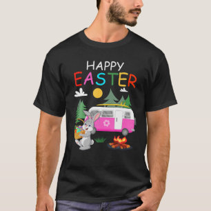 Cute Bunny Eggs Easter Camping Happy Easter Day 20 T-Shirt