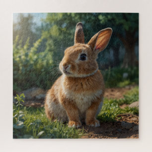 Cute Bunny English cottage garden Jigsaw Puzzle