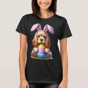 Cute Bunny Er Spaniel Dog Easter Hug Eggs Easter D T-Shirt