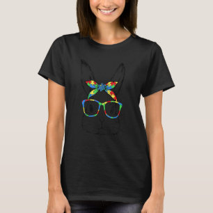 Cute Bunny Face Autism Awareness Print Glasses Eas T-Shirt